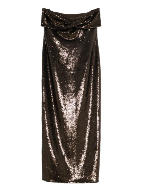 ROLAND MOURET sequin strapless dress