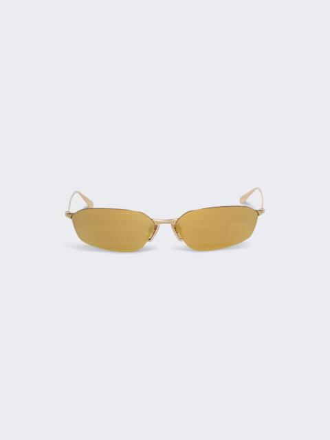 BALENCIAGA Metal Square Sunglasses Gold