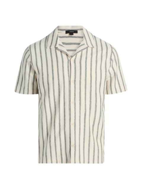 Vince Men's Striped Terry Cotton Cabana Shirt - Smock White