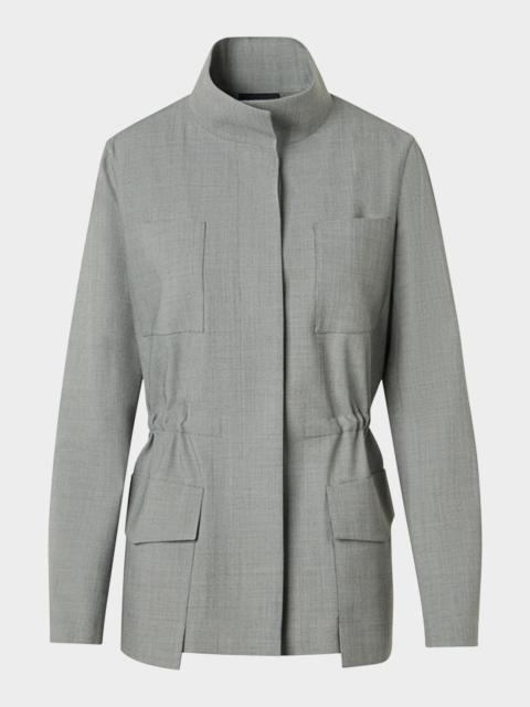 AKRIS Chianti Wool Knit Safari Jacket