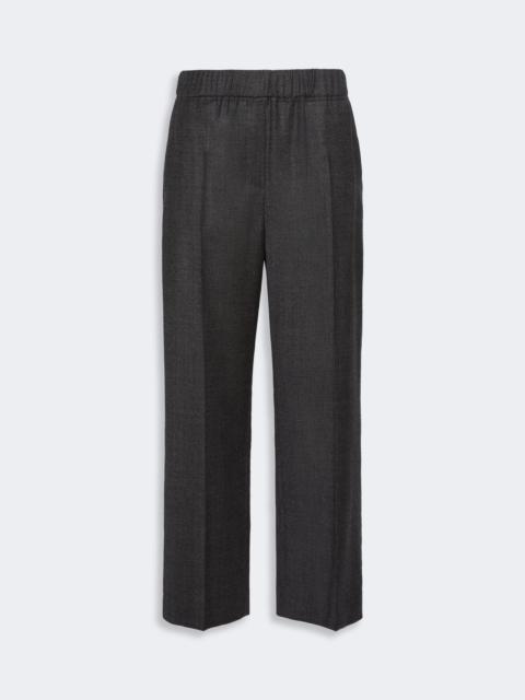 WEEKEND Max Mara HATELEY Stretch wool flannel trousers - DARK GREY