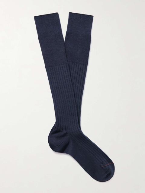 Loro Piana Ribbed Cashmere and Silk-Blend Socks