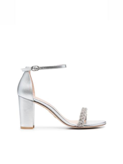 Stuart Weitzman NearlyNude 80mm metallic-finish sandals