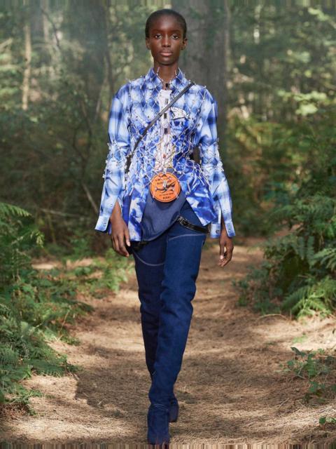 Burberry Porthole Detail Topstitched Denim Wader Boots