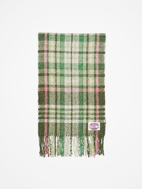 Acne Studios Plaid fringe scarf - Green