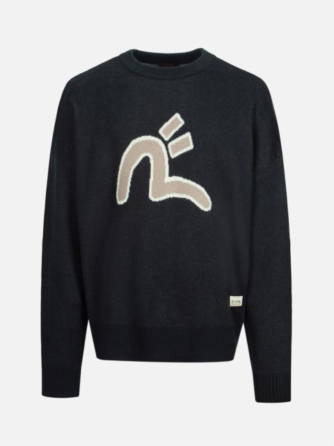 EVISU SEAGULL AND DARUMA INTARSIA RELAX FIT KNIT SWEATER