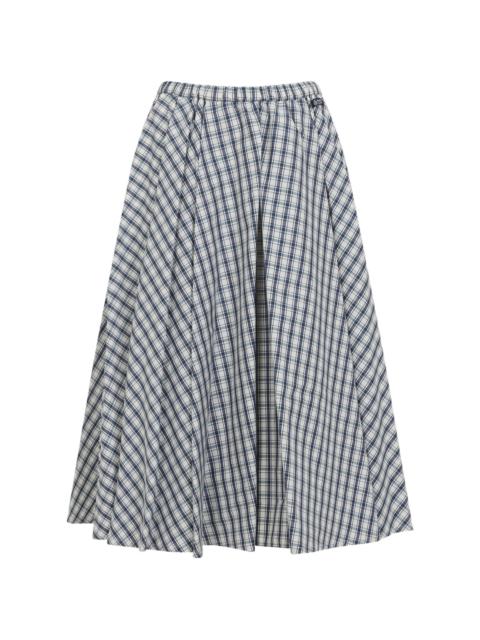Prada Checked-pattern Skirt