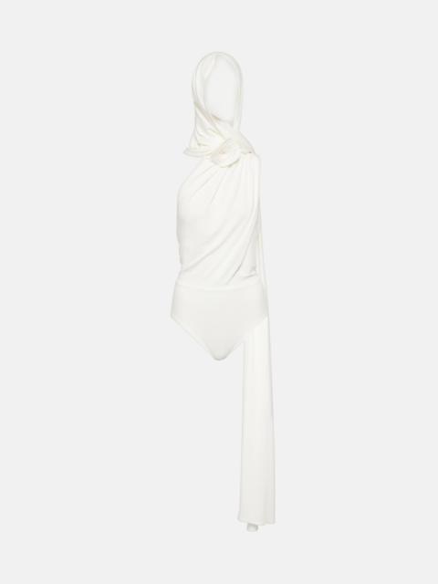 MAGDA BUTRYM Floral-appliqué hooded bodysuit