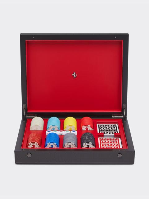 Ferrari Poker kit with case in wood and carbon fibre