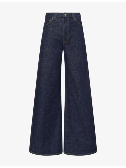KHAITE Dane Wide-Leg Cotton-Blend Denim Jeans