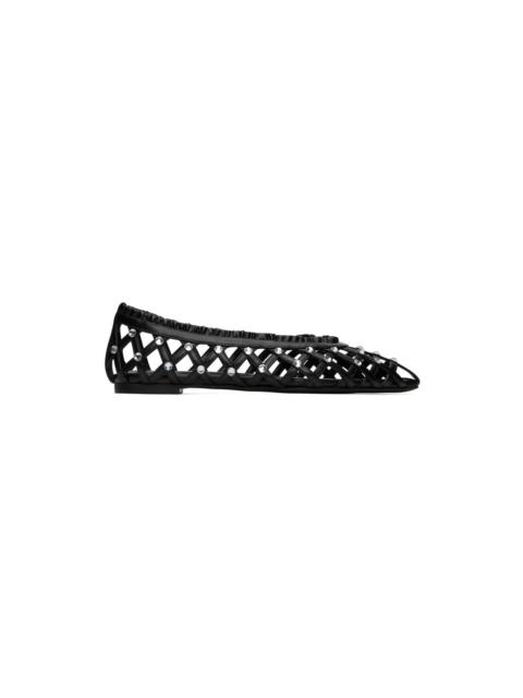 NENSI DOJAKA Black Crystal-Cut Ballerina Flats