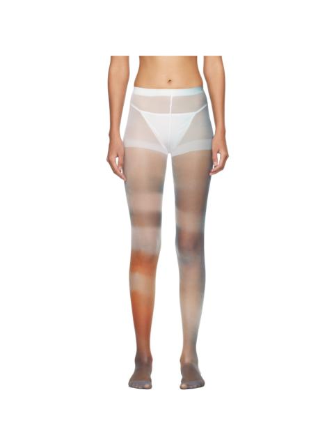 ISSEY MIYAKE Beige & Navy Light Leak Tights