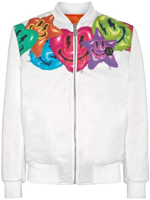 PHILIPP PLEIN Smile satin bomber jacket