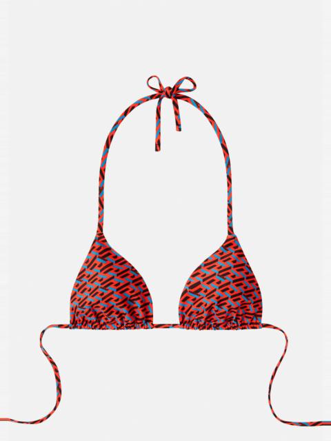 Greca Signature Print Bikini Top