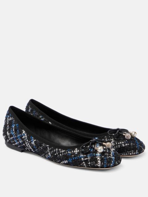 JIMMY CHOO Elme tweed ballet flats