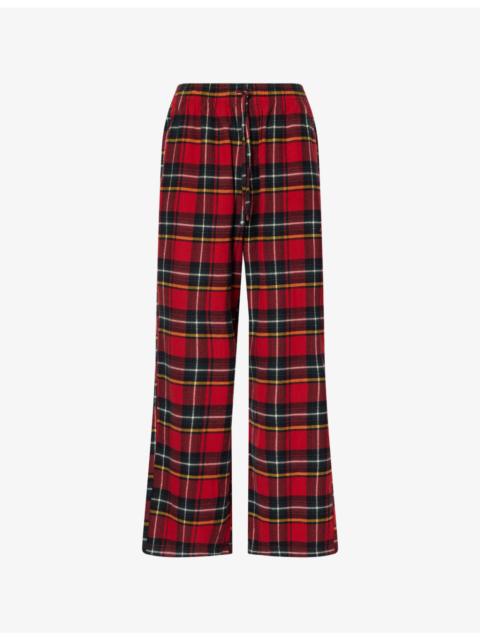 SKIMS Checked Flannel Cotton Sleep Trousers