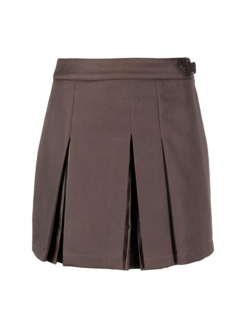 pleated wool-blend miniskirt