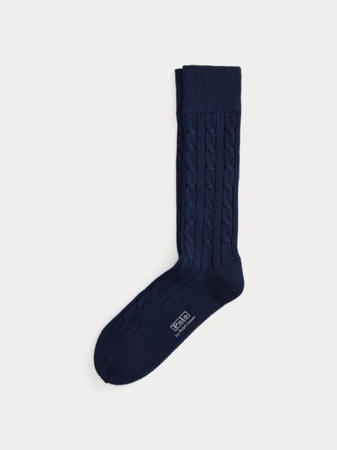 Polo Ralph Lauren Cable-Knit Cotton-Blend Socks