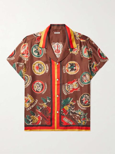 Camp-Collar Printed Silk Shirt