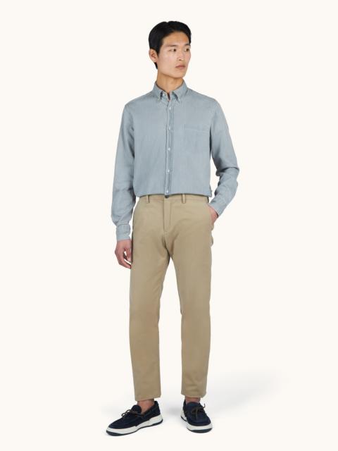 Paul & Shark X-SOFT SHIRT IN GIZA COTTON LIGHT DENIM