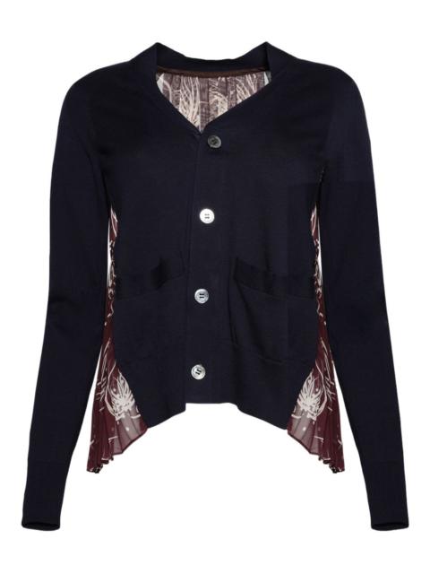 sacai panelled cardigan