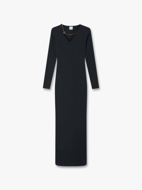 CASABLANCA Black Ribbed Jewellery Maxi Dress