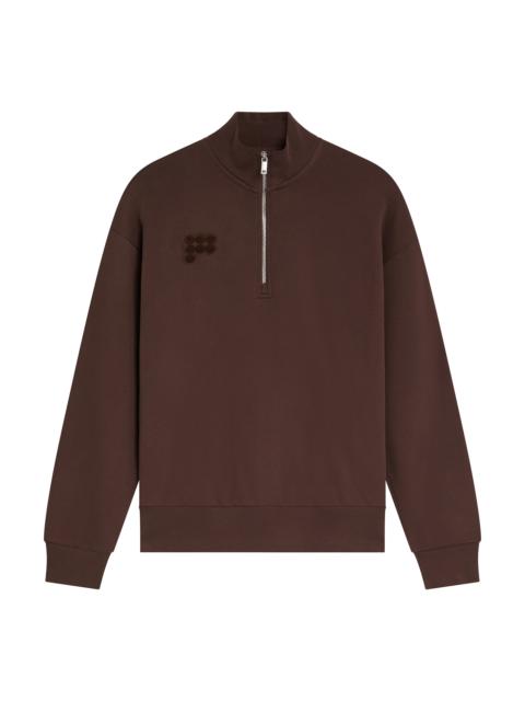 PANGAIA Womens Half Zip Sweatshirt - Mahogany Brown