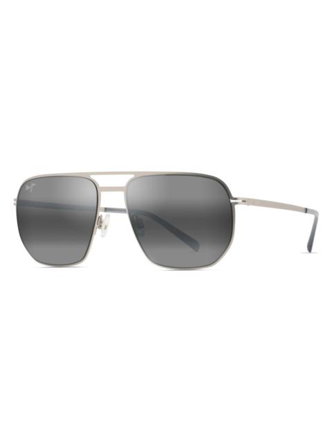 Maui Jim Men's Shark's Cove 55MM Aviator Sunglasses - Titanium
