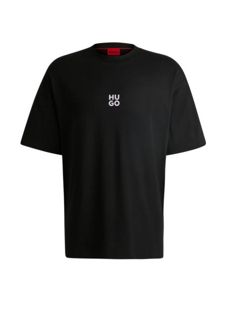 HUGO COTTON-JERSEY OVERSIZE-FIT T-SHIRT WITH SEASONAL ARTWORK