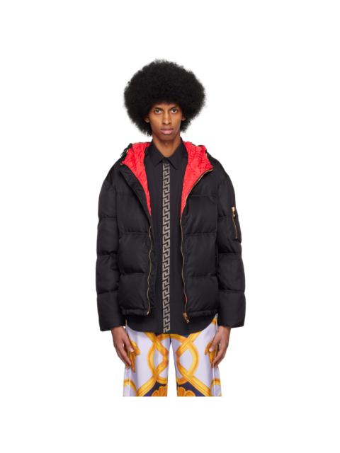 VERSACE Black Quilted Down Jacket