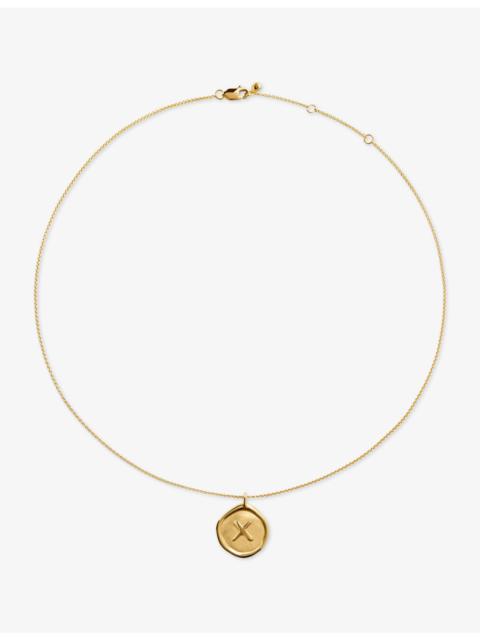 MONICA VINADER Initial X Stamp 18ct Yellow Gold Vermeil Chain Necklace