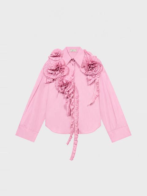 Blumarine TAFFETA SHIRT WITH 3D ROSES
