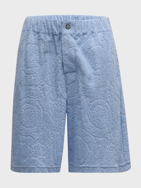 VERSACE Men's Barocco Towel Stitch Shorts