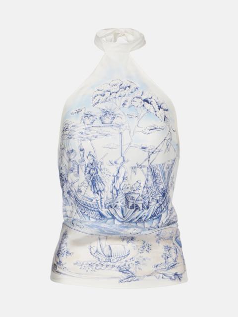 FERRAGAMO Self-tie silk top