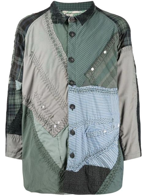 By Walid patchwork cotton shirt