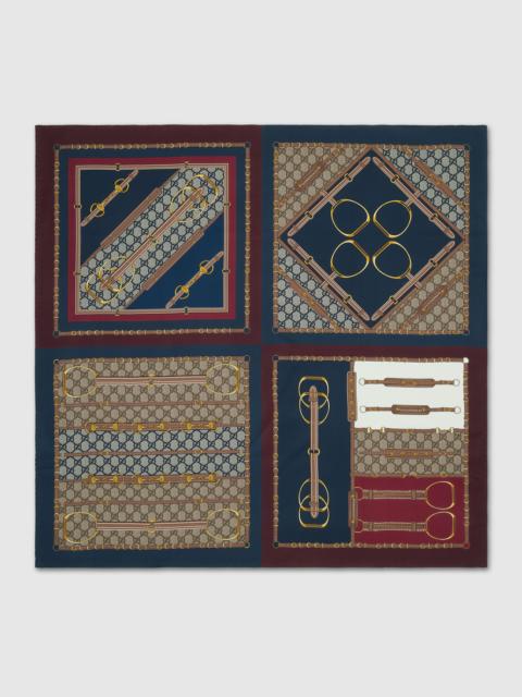 GUCCI Printed silk twill carré