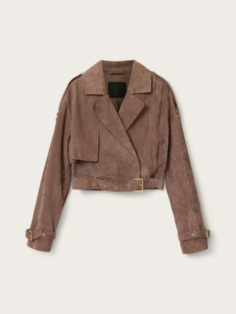 ALLSAINTS OPHELIA CROPPED SUEDE JACKET