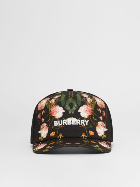 Burberry Rose Print Cotton and Mesh Baseball Cap