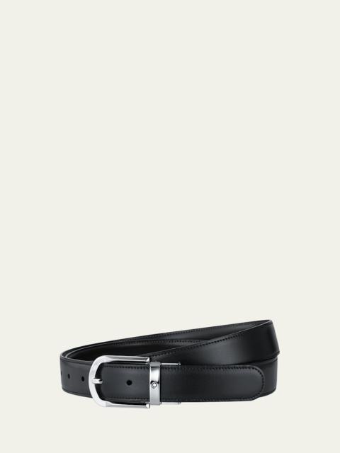 Montblanc Men's Horseshoe-Buckle Reversible Leather Belt