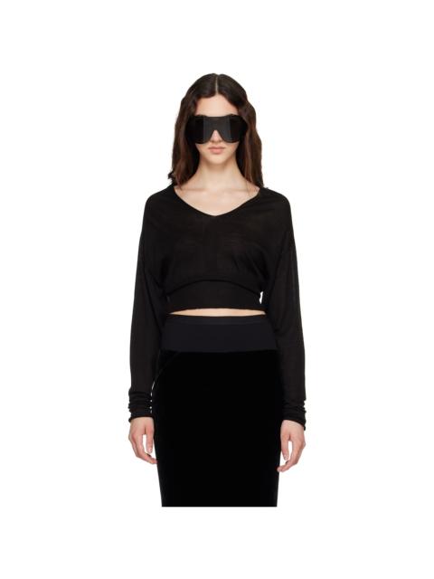 Rick Owens Black Tower V Cropped Sweater