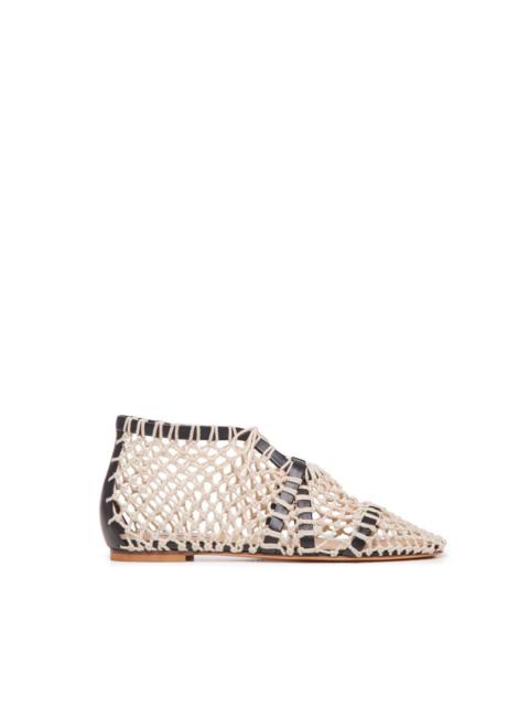 GABRIELA HEARST Sage Flat Shoe in Cream Crochet & Nappa Leather