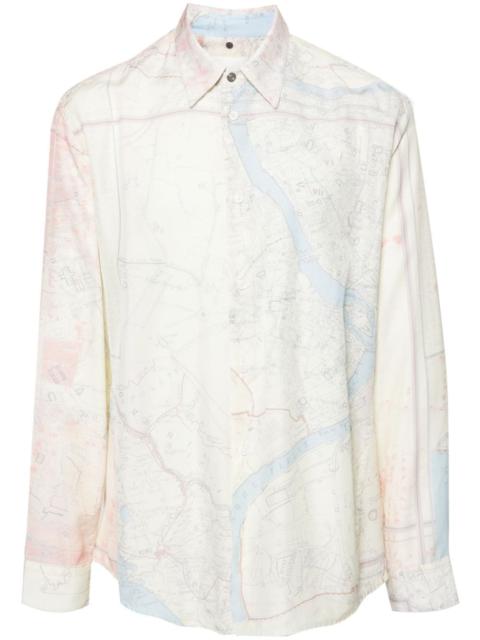 map-print shirt