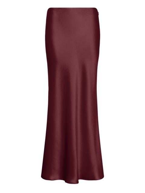 GABRIELA HEARST Frei Maxi Skirt in Bordeaux Silk Satin