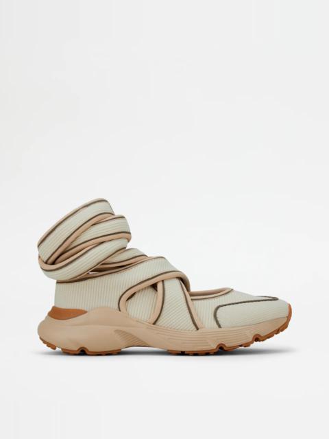 Tod's SNEAKERS IN HIGH-TECH FABRIC - OFF WHITE