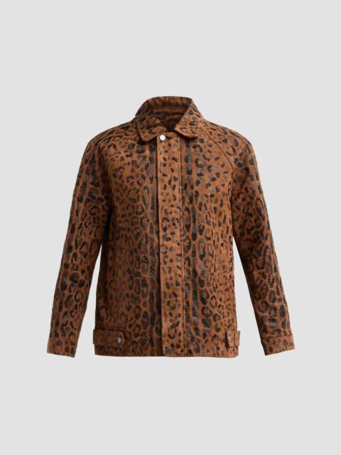 KOBI HALPERIN Women's Lana Leopard-Print Embellished Suede Jacket - Brown Multi