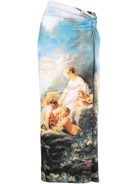 Roberto Cavalli Painting-print asymmetric skirt