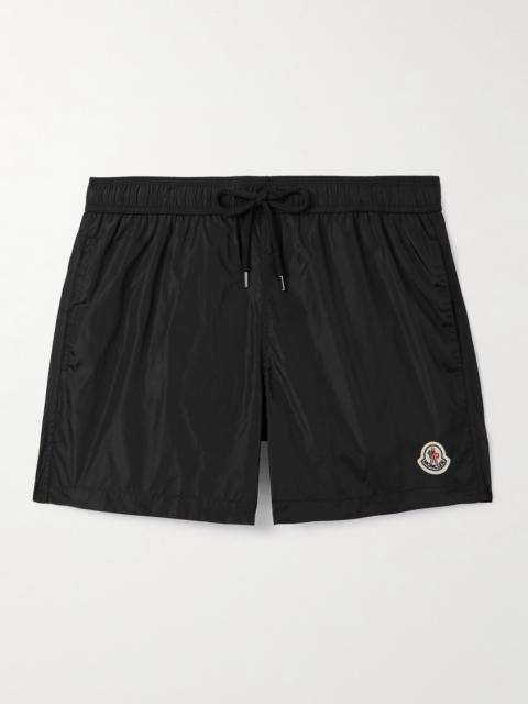 Moncler Straight-Leg Mid-Length Logo-Appliquéd Swim Shorts
