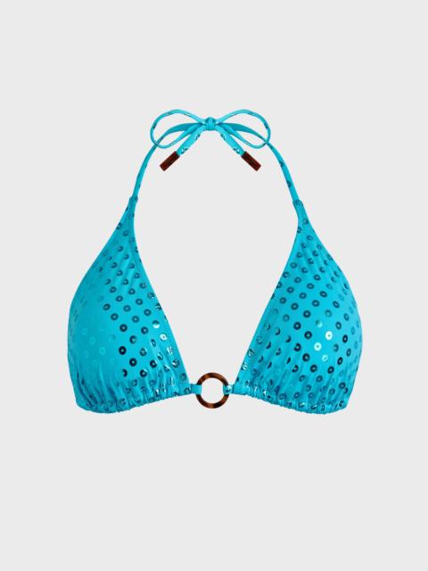 Vilebrequin Women Triangle Bikini Top Relief Sparkling