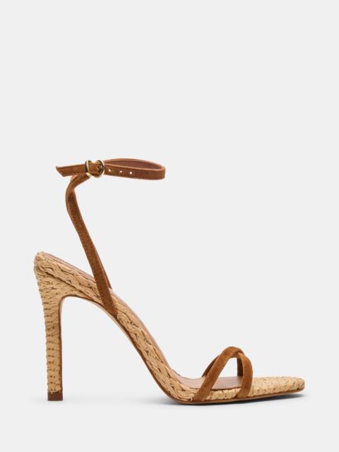 STEVE MADDEN JYPSEY CHESTNUT SUEDE RAFFIA