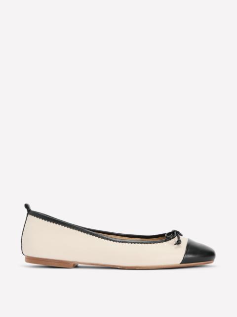 BODEN Kitty Flexi Sole Ballet Flats-Ecru/Black